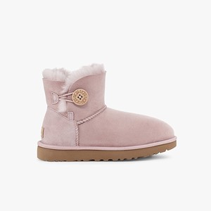 Ugg Mini Bailey Button II Klassiska Stövlar Dam Rosa (916348KNL)